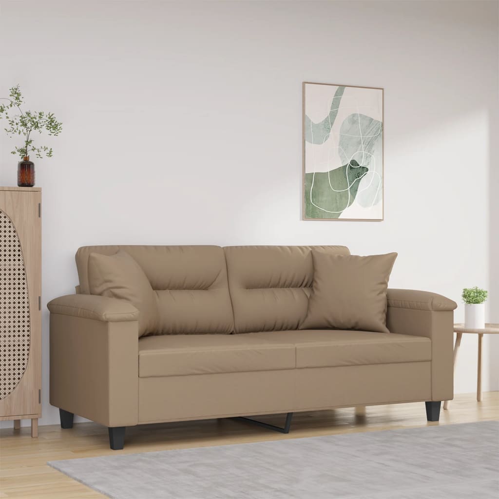 2-Sitzer Sofa Cappuccino-Braun Kunstleder