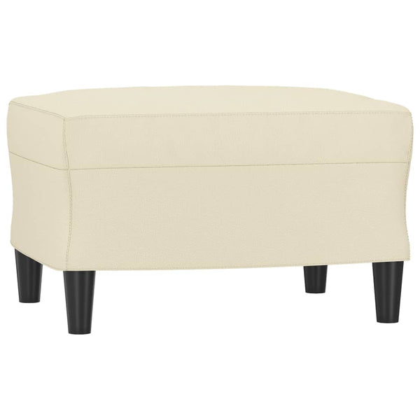 vidaXL Canapé 3 places avec pouf crème 180 cm similicuir