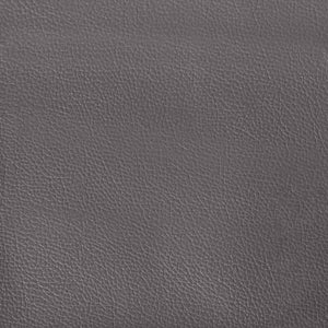 3-Sitzer Sofa mit Hocker Grau Kunstleder 180 cm