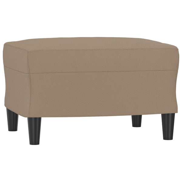 3-Sitzer Sofa mit Hocker Cappuccino-Braun Kunstleder