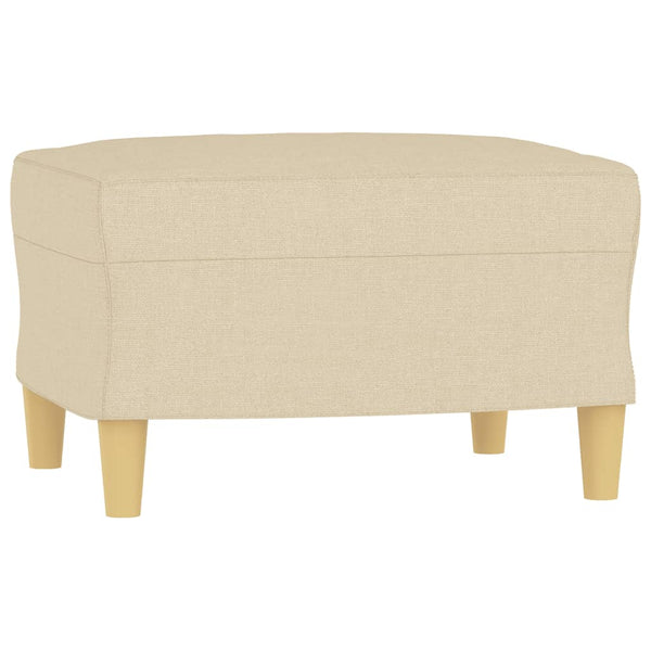 Sessel mit Hocker Creme Stoff 60 cm