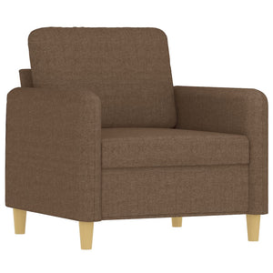 Sessel mit Hocker Braun Stoff 60 cm