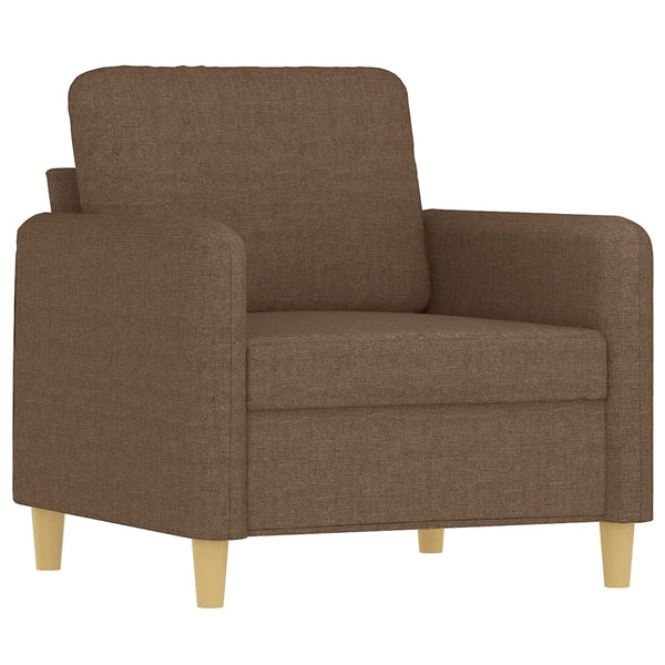Sessel mit Hocker Braun Stoff 60 cm