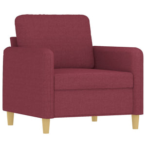 vidaXL Fauteuil avec tabouret Rouge bordeaux 60 cm Tissu