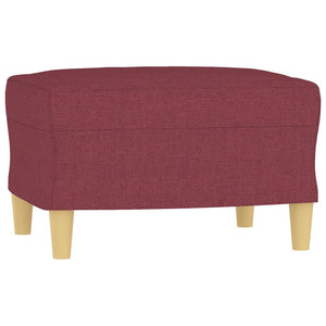 vidaXL Fauteuil avec tabouret Rouge bordeaux 60 cm Tissu