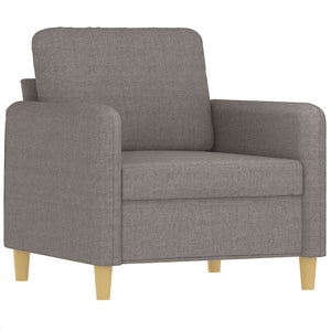 Sessel mit Hocker Taupe Stoff 60 cm