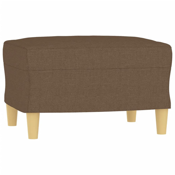 3-Sitzer Sofa mit Hocker Braun 180 cm