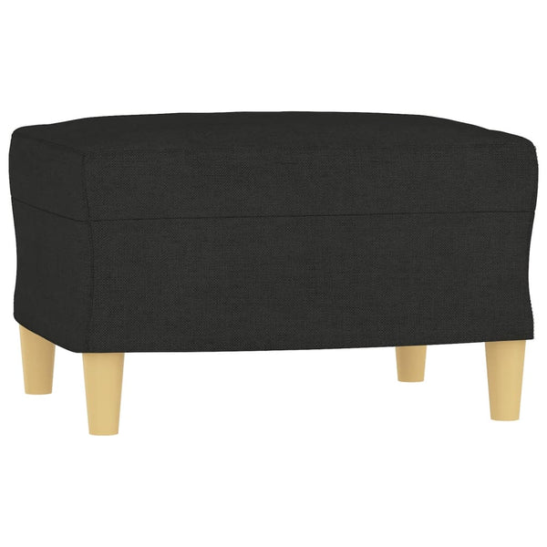 3-Sitzer Sofa mit Hocker Schwarz