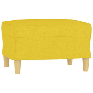 3-Sitzer Stoffsofa mit Hocker, Hellgelb