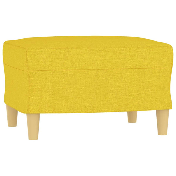 3-Sitzer Stoffsofa mit Hocker, Hellgelb