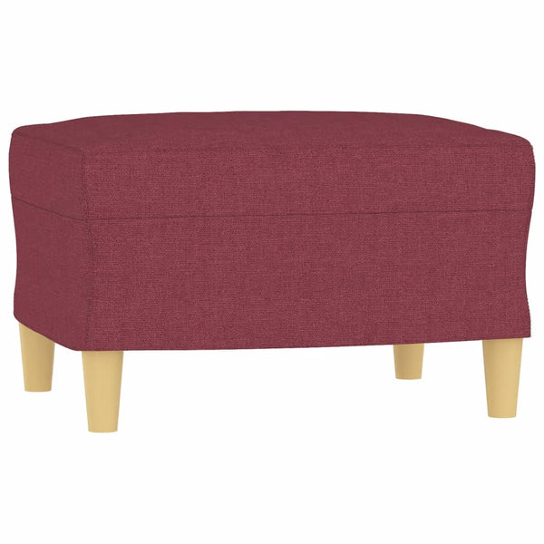 3-Sitzer Sofa mit Hocker Weinrot