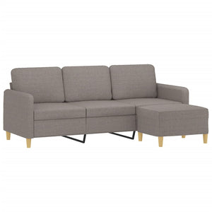 3-Sitzer Sofa mit Hocker Taupe