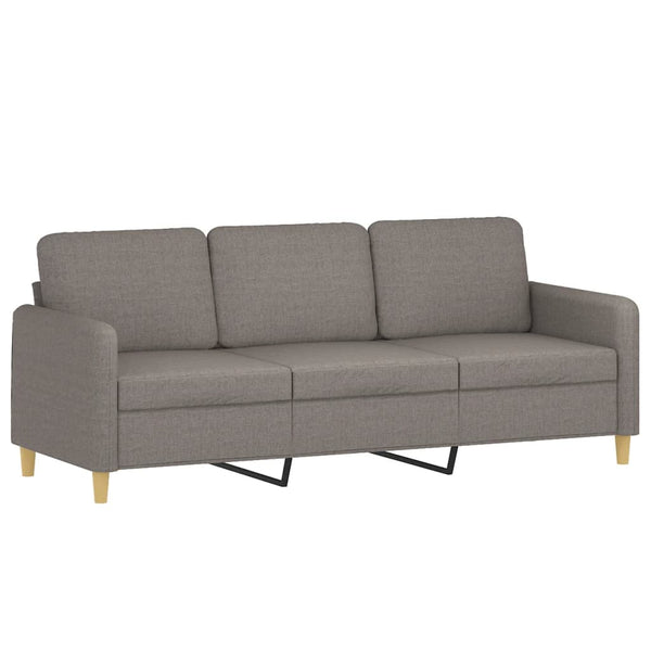 3-Sitzer Sofa mit Hocker Taupe