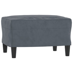 vidaXL Fauteuil avec pouf Gris foncé 60 cm Velours