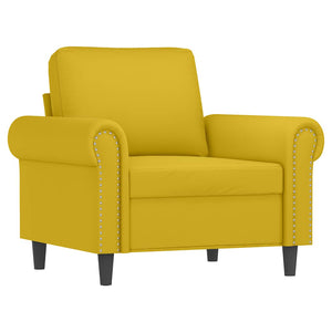 vidaXL Fauteuil avec pouf Jaune 60 cm Velours