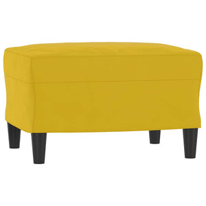 vidaXL Fauteuil avec pouf Jaune 60 cm Velours