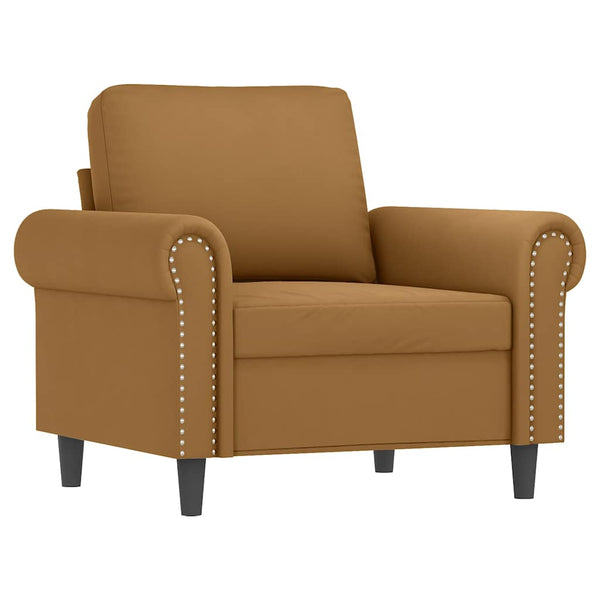 vidaXL Fauteuil avec repose-pieds Marron 60 cm Velours