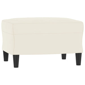 Sessel mit Hocker Creme Samt