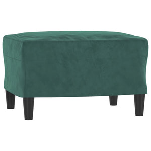 3-Sitzer Sofa mit Hocker Dunkelgrün Samt