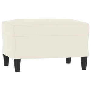 vidaXL Canapé 3 places avec pouf crème 180 cm velours