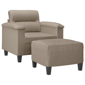 Sessel mit Hocker Taupe Mikrofasergewebe