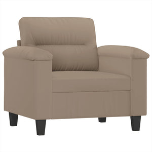 Sessel mit Hocker Taupe Mikrofasergewebe