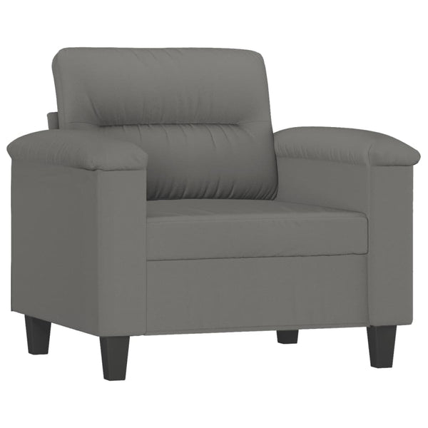vidaXL Fauteuil avec repose-pieds gris foncé 60 cm Tissu en microfibre