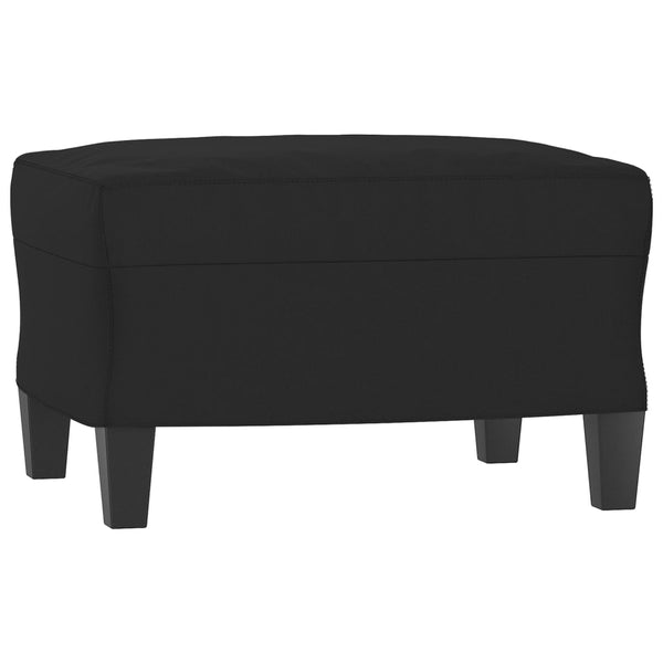 vidaXL Fauteuil avec repose-pieds Noir 60 cm Tissu microfibre