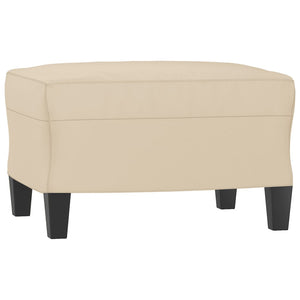 vidaXL Fauteuil avec tabouret crème 60 cm Tissu microfibre