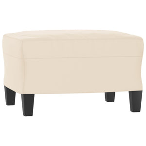 Beiger Sessel mit Hocker aus Mikrofaser