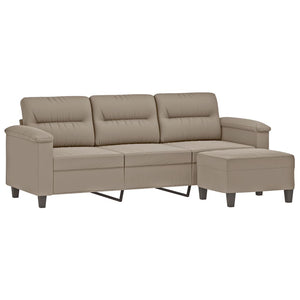 3-Sitzer Sofa mit Hocker Taupe