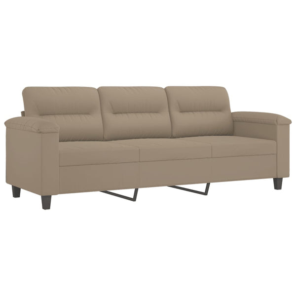 3-Sitzer Sofa mit Hocker Taupe