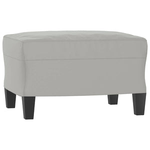 3-Sitzer Sofa mit Hocker Hellgrau