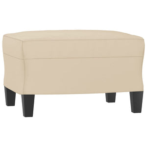 3-Sitzer Sofa mit Hocker Creme