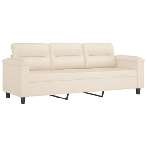 3-Sitzer Sofa mit Hocker, Beige