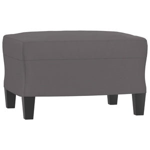 Sessel mit Hocker Grau Kunstleder 60 cm