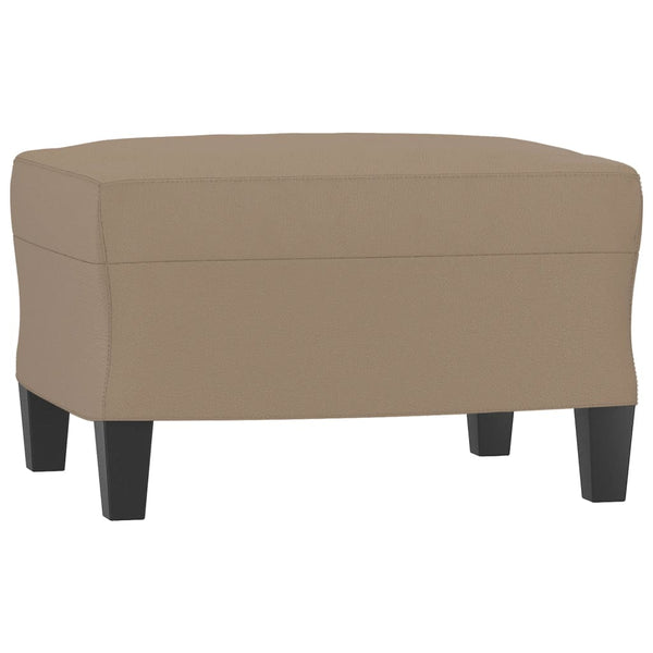 Sessel mit Hocker Cappuccino-Braun Kunstleder