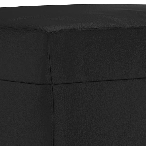 Schwarze 4-teilige Sofagarnitur Kunstleder mit Kissen