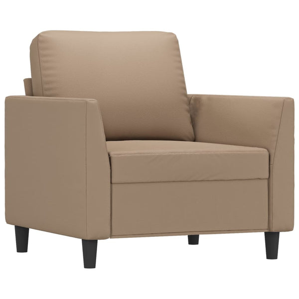 4-tlg. Sofagarnitur Cappuccino-Braun Kunstleder