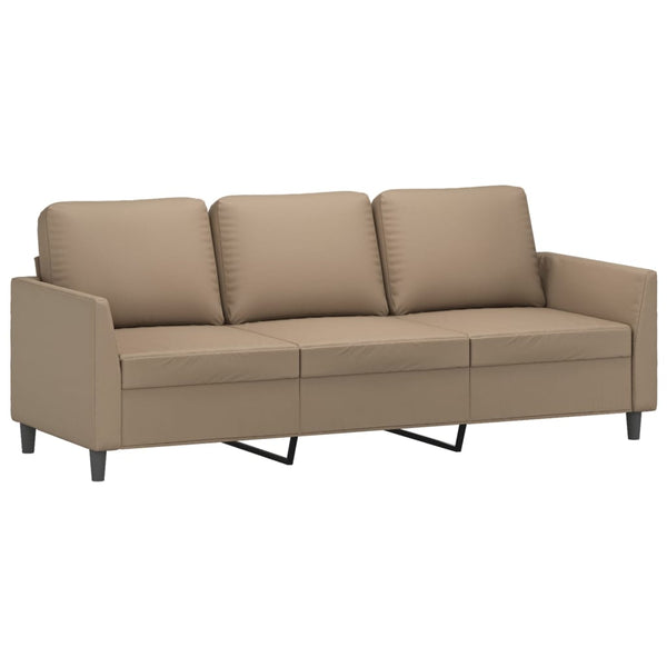 4-tlg. Sofagarnitur Cappuccino-Braun Kunstleder