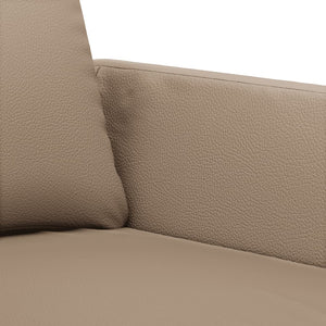 4-tlg. Sofagarnitur Cappuccino-Braun Kunstleder
