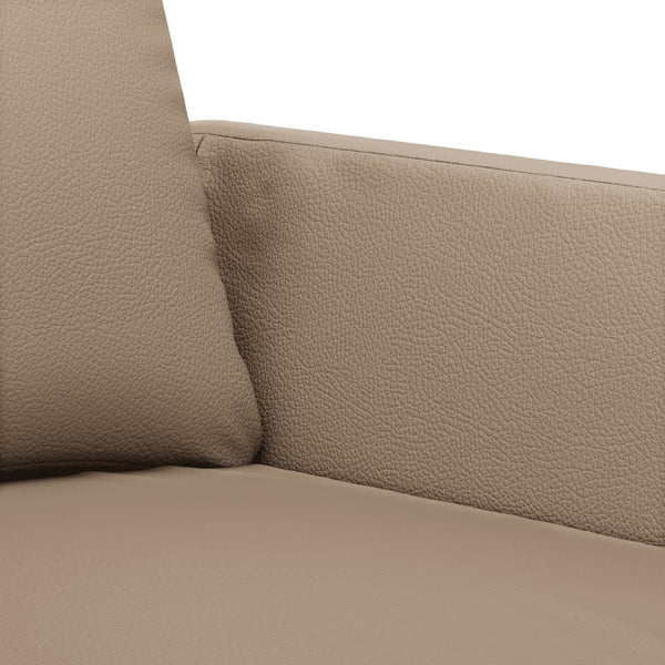 4-tlg. Sofagarnitur Cappuccino-Braun Kunstleder