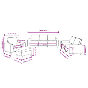 4-teilige Sofagarnitur Creme