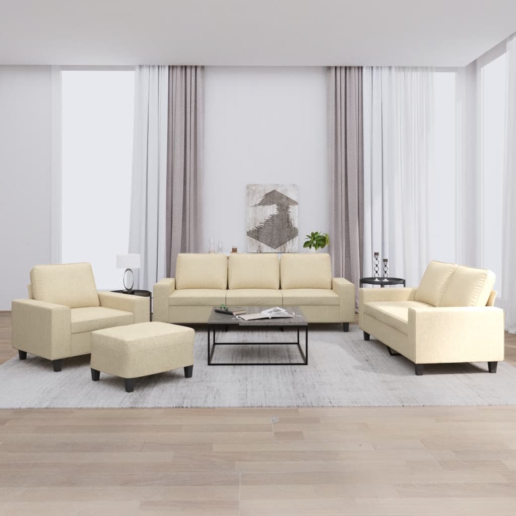 4-teilige Sofagarnitur Creme