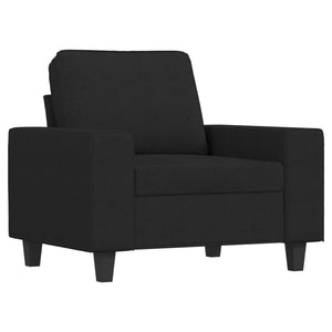 4-tlg. Schwarze Stoff Sofagarnitur