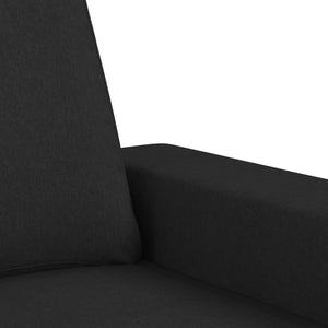 4-tlg. Schwarze Stoff Sofagarnitur