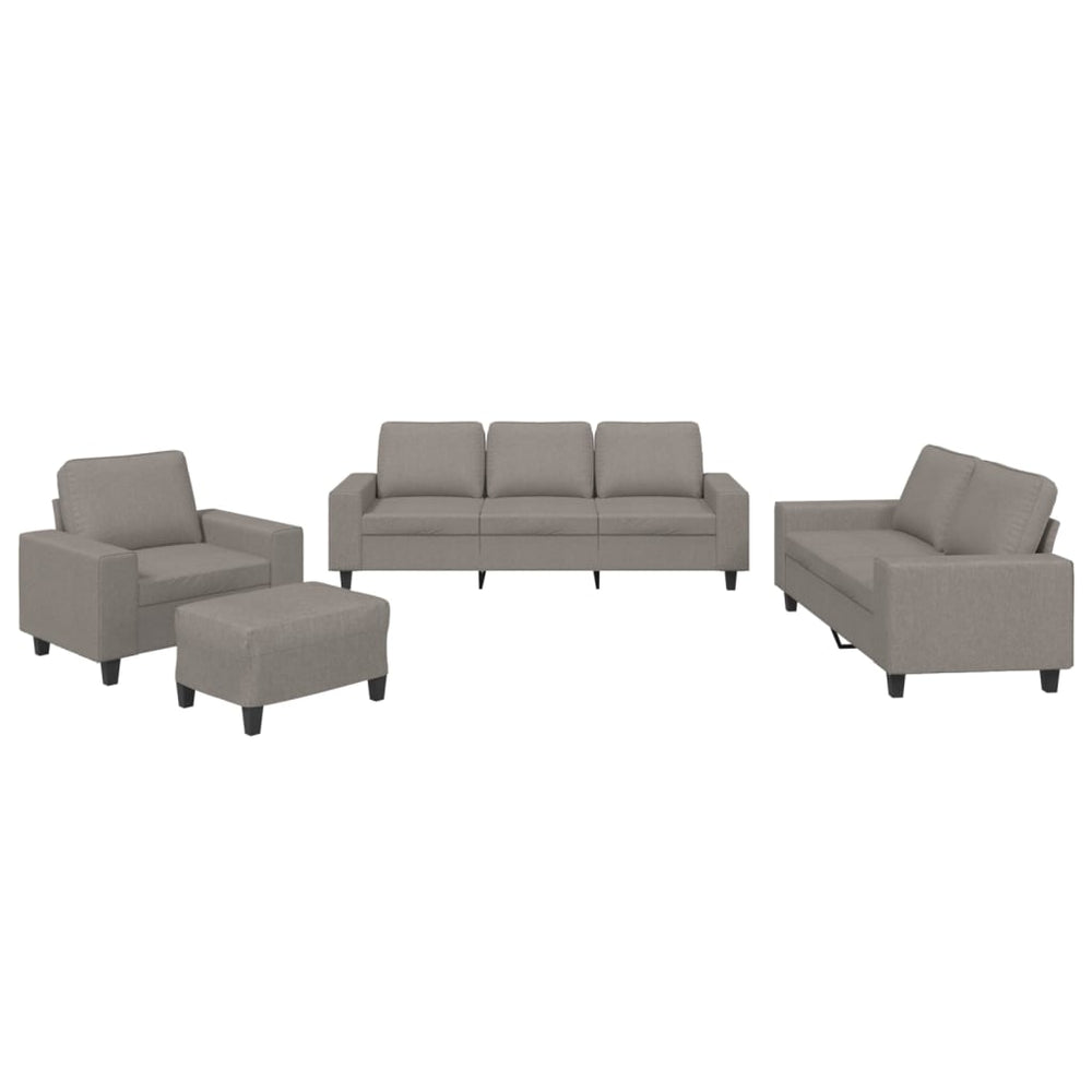 4-teilige Sofagarnitur Taupe Stoff