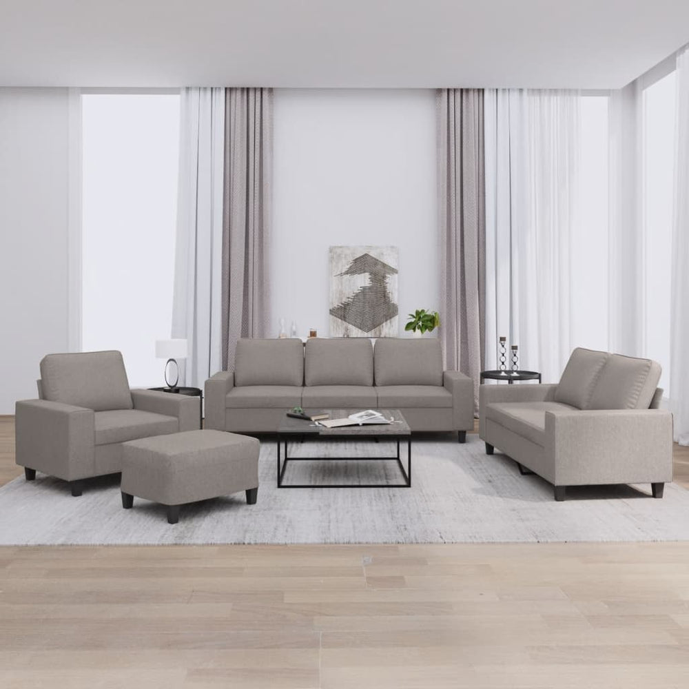 4-teilige Sofagarnitur Taupe Stoff