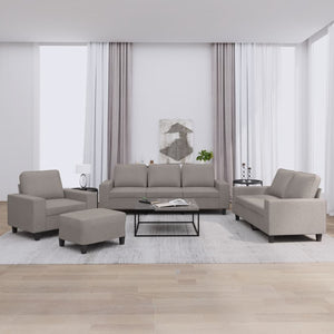 4-teilige Sofagarnitur Taupe Stoff