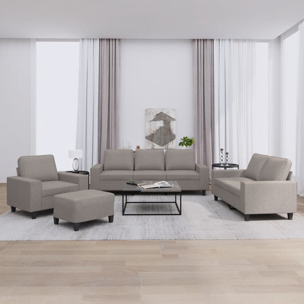 4-teilige Sofagarnitur Taupe Stoff
